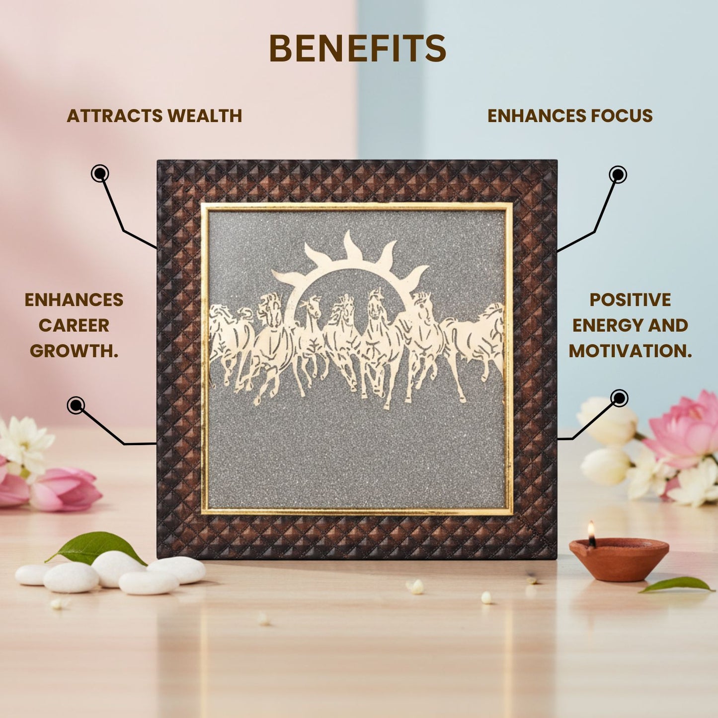 Golden Surya Chariot Frame
