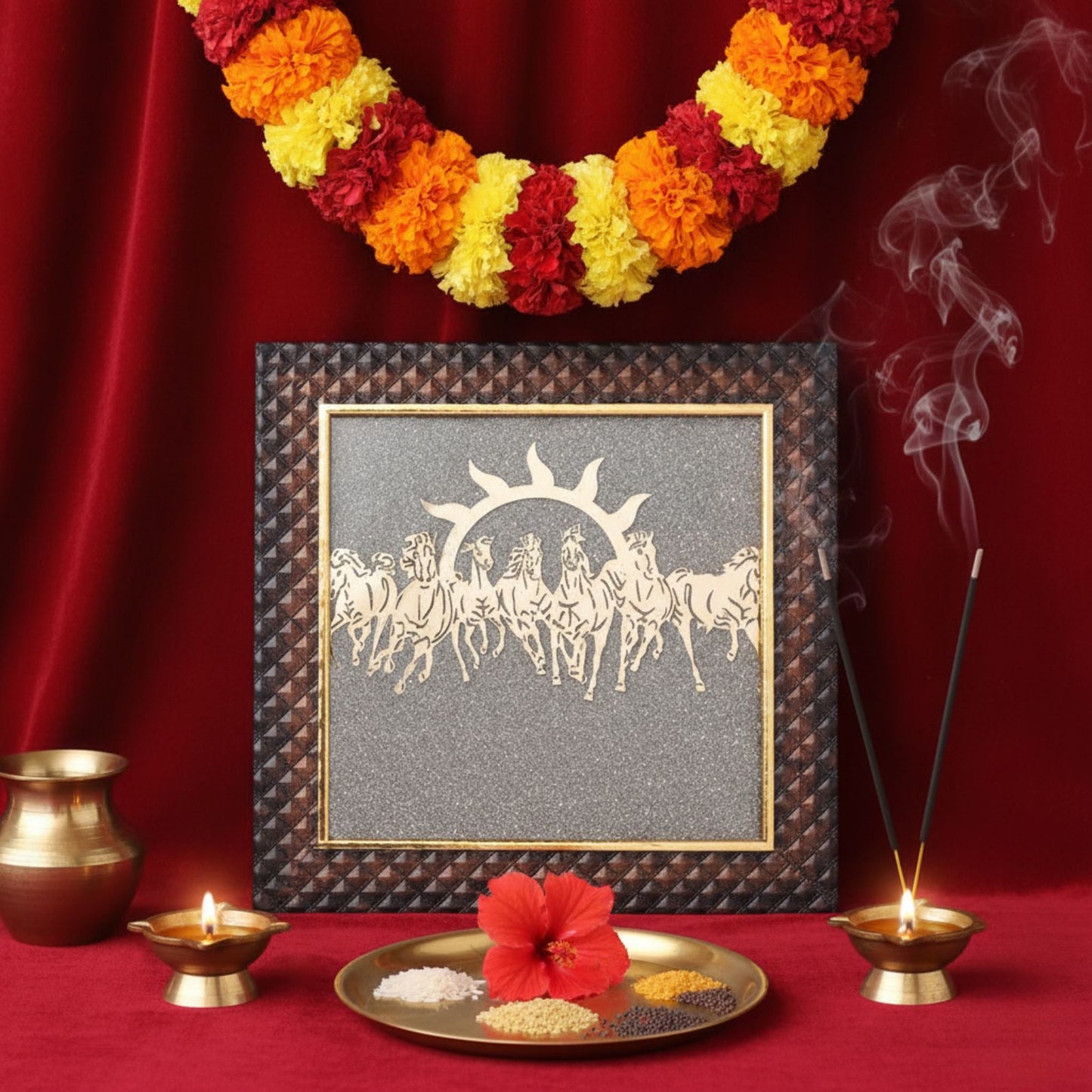 Golden Surya Chariot Frame