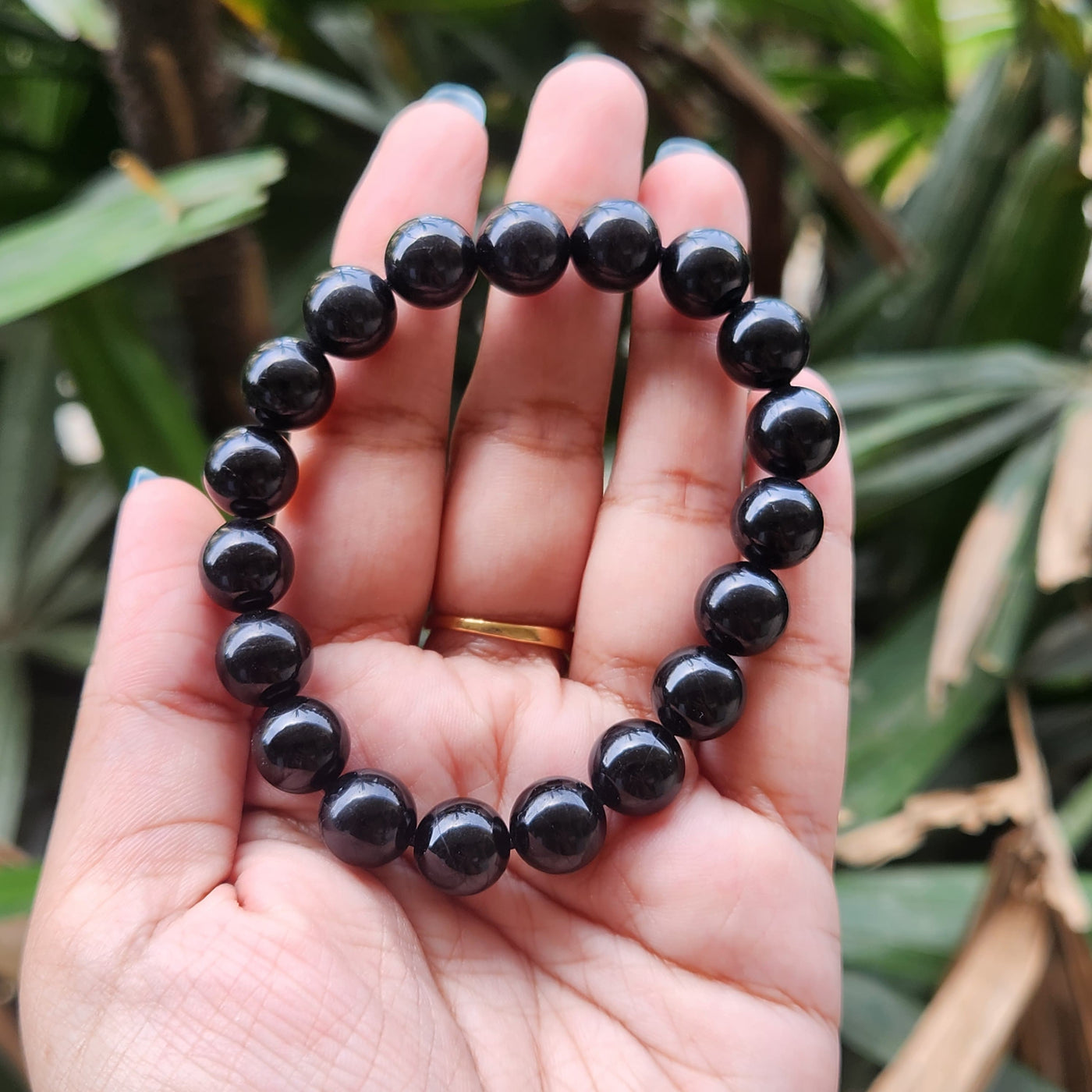 Pyrite and Black Turmaline Bracelet